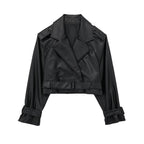 Aigline | Veste trench courte en faux cuir