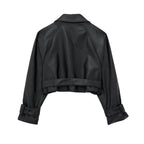 Aigline | Veste trench courte en faux cuir