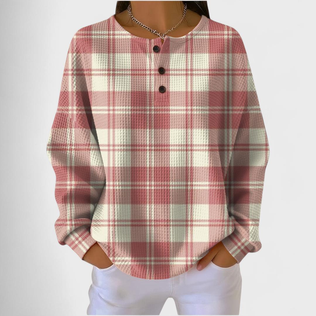 Emilie | Pink Checked Jumper