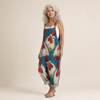 Marie | Vibrant Bohemian Poppy-Print Jumpsuit
