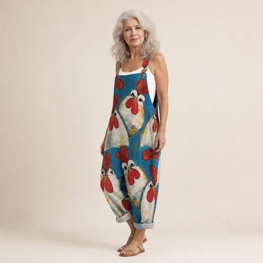 Marie | Vibrant Bohemian Poppy-Print Jumpsuit