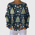 Fanny | Dark Blue Christmas Tree Jumper