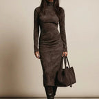 Sara | Velvet Midi Dress