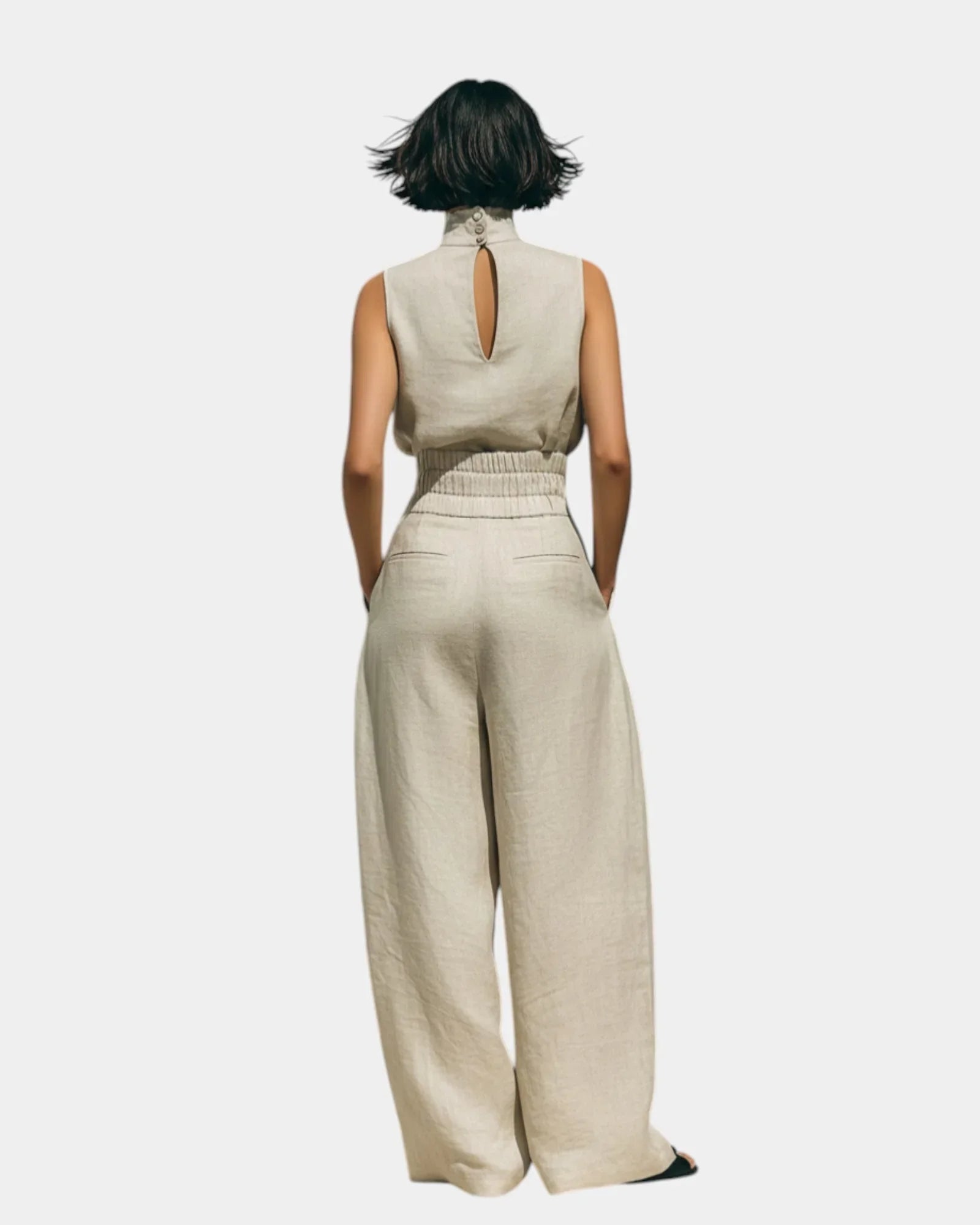 Falyne | Minimalist Tank Top and Wide Leg Trousers Set