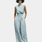 Falyne | Minimalist Tank Top and Wide Leg Trousers Set