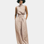Falyne | Minimalist Tank Top and Wide Leg Trousers Set