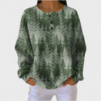Inès | Green Jumper with Classic Tree Motif
