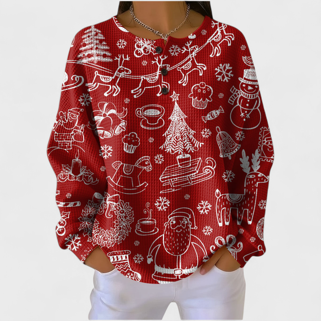 Karla | Red Nordic Christmas Jumper