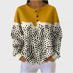 Liv | Yellow and White Animal-Print Jumper