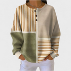 Luna | Beige Striped Patchwork Jumper