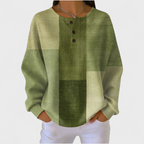 Nora | Olive Green Colour-Block Jumper