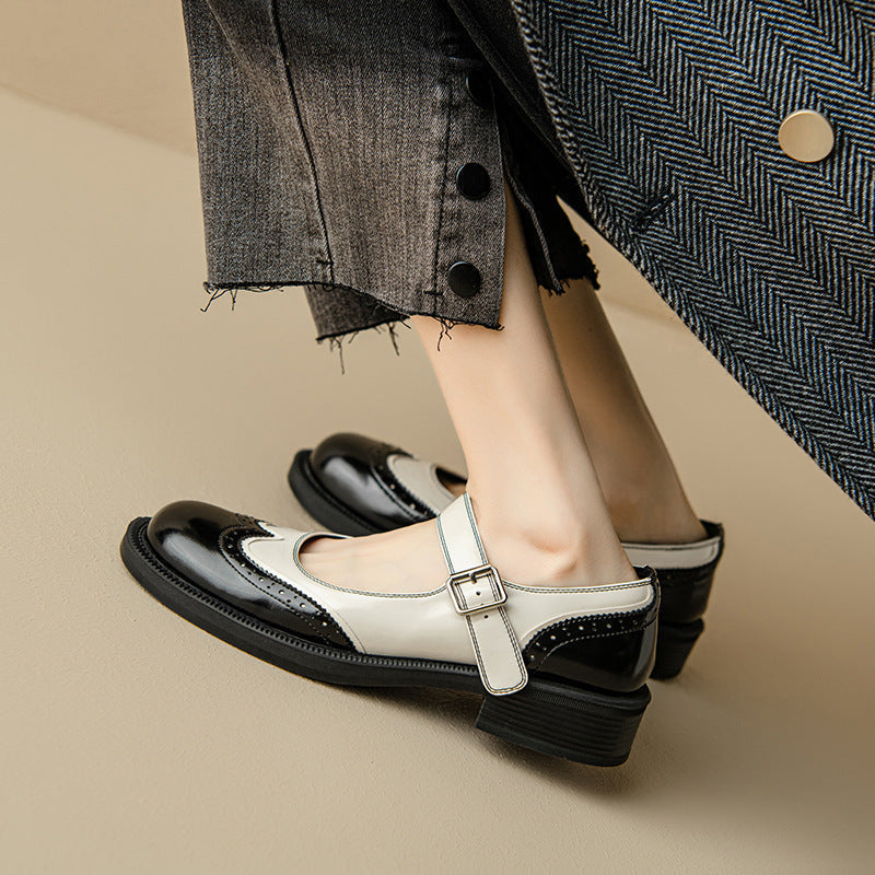Aurenza | Women's Two-Tone Mary Jane Shoes