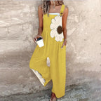 Amandine | Elegant Contrast Bohemian Floral Jumpsuit