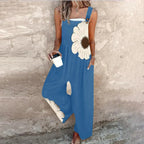 Amandine | Elegant Contrast Bohemian Floral Jumpsuit