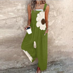 Amandine | Elegant Contrast Bohemian Floral Jumpsuit