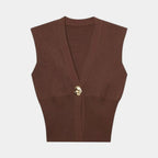 Félicie | V-Neck Buttoned Knit Vest