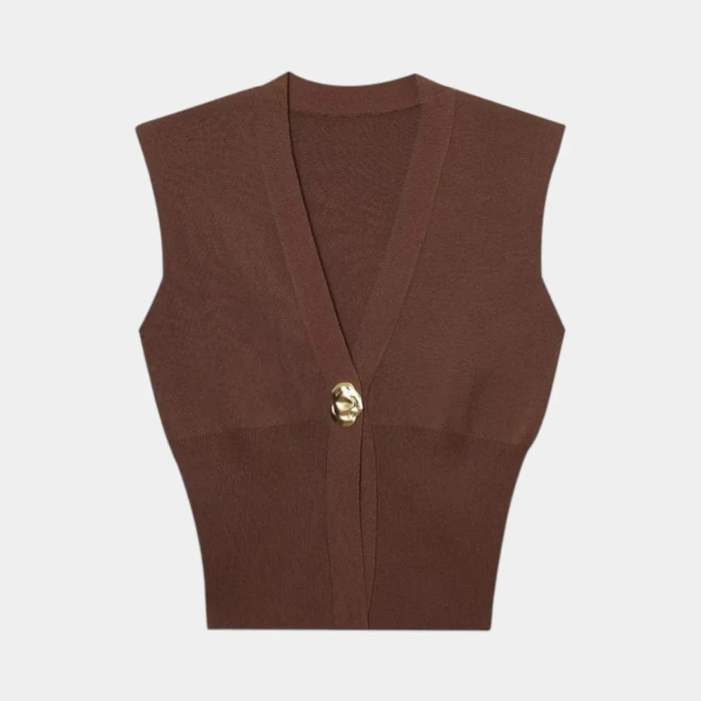 Félicie | V-Neck Buttoned Knit Vest