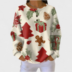 Olivia | Cream Christmas-Pattern Jumper