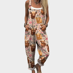 Bérénice | Soft Bohemian Country-Print Jumpsuit