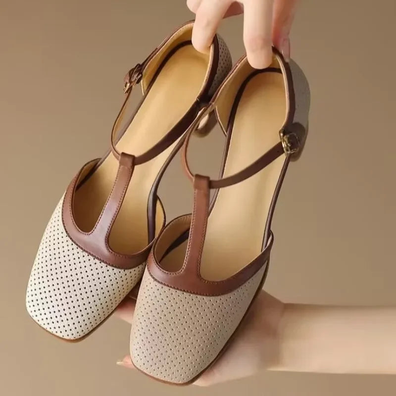 Genira | Women's Mid-Heel T-Bar Shoes