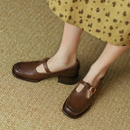 Delia | Women's Square-Toe T-Bar Mary Jane Shoes