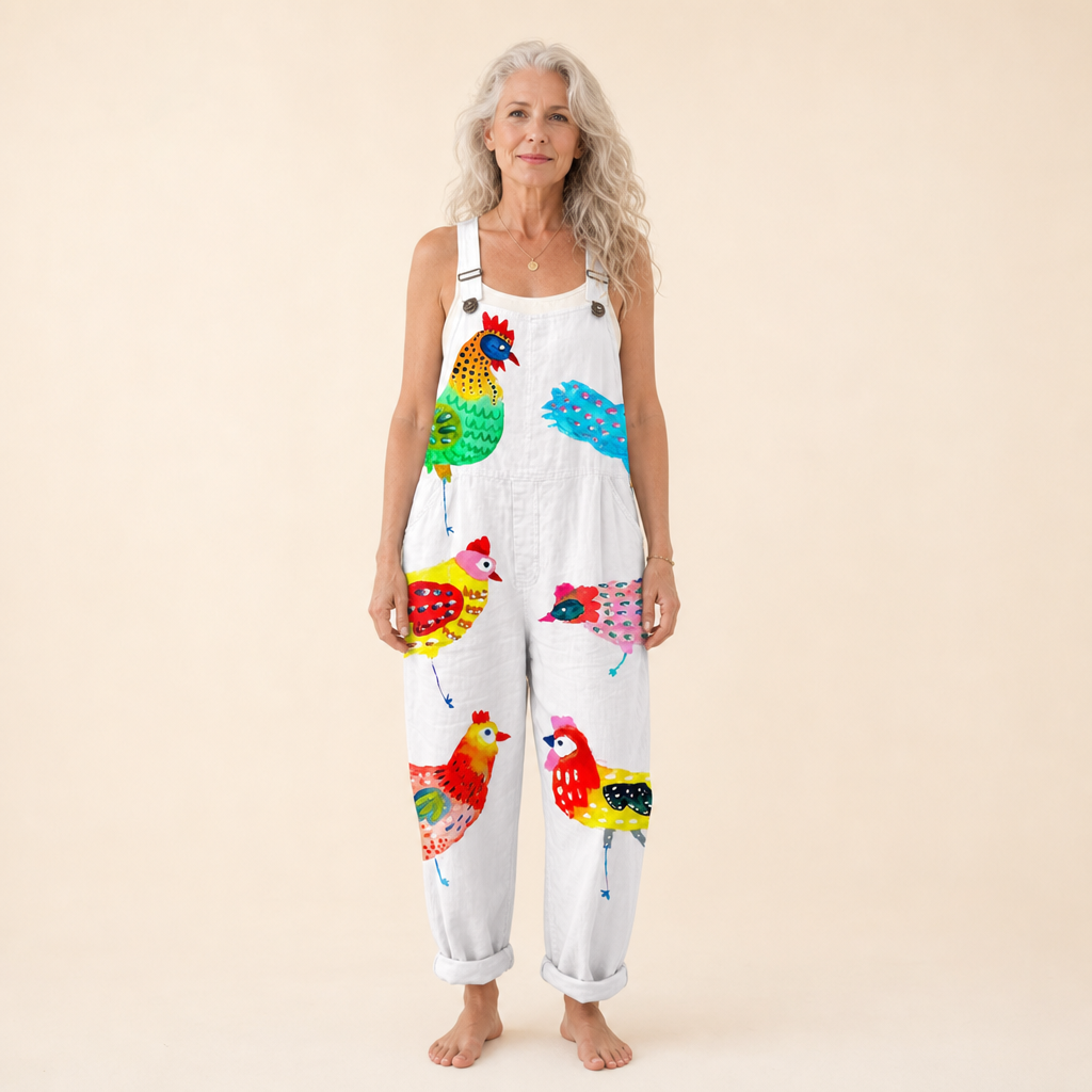 Rosalie | Vibrant Artistic Bird-Print Jumpsuit