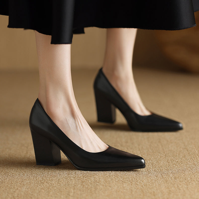 Verona | Elegant Women's Block-Heel Court Shoes