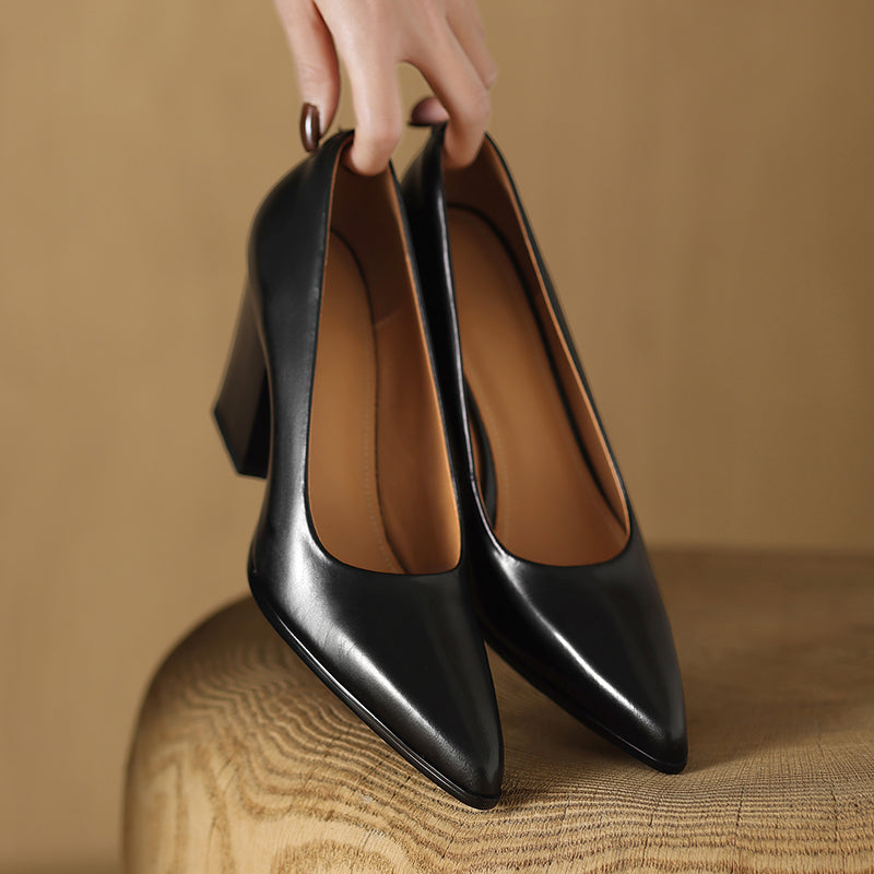 Verona | Elegant Women's Block-Heel Court Shoes