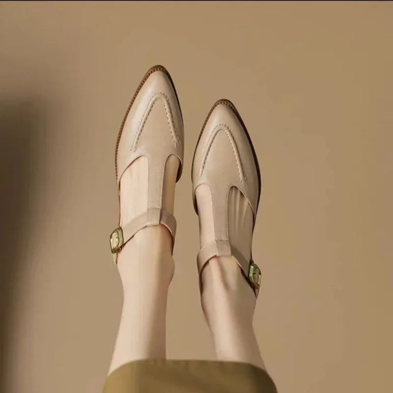 Aurenza | Women's Low-Heel Buckle Shoes