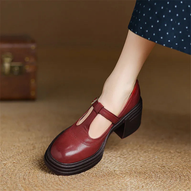 Elvana | Women's Chunky-Heel Mary Jane Shoes