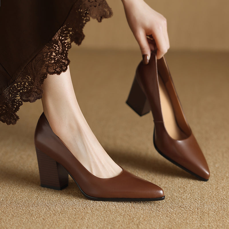 Verona | Elegant Women's Block-Heel Court Shoes