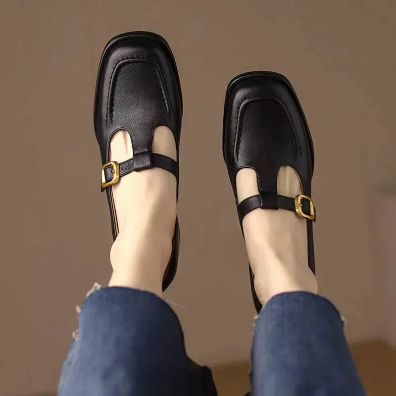 Delia | Women's Square-Toe T-Bar Mary Jane Shoes