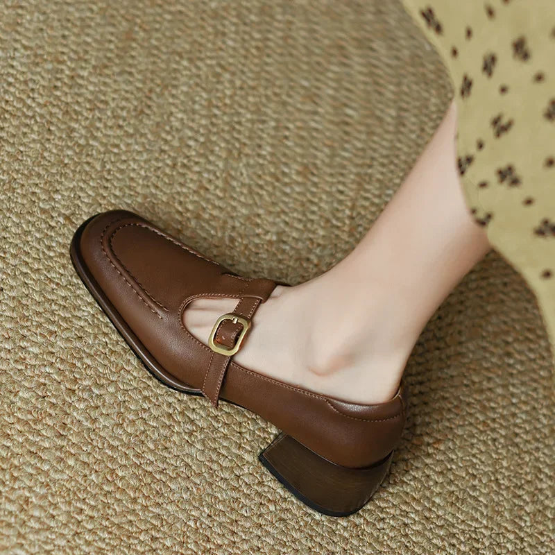 Delia | Women's Square-Toe T-Bar Mary Jane Shoes
