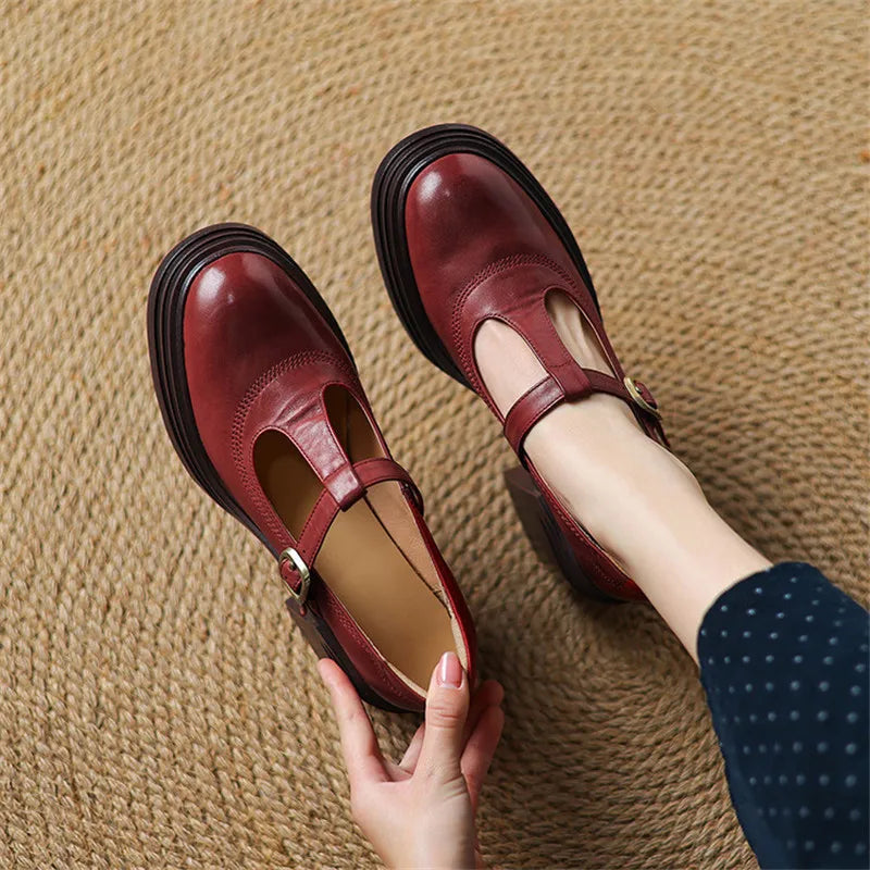 Elvana | Women's Chunky-Heel Mary Jane Shoes