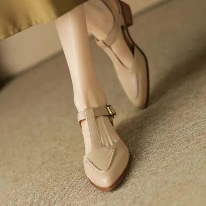 Aurenza | Women's Low-Heel Buckle Shoes