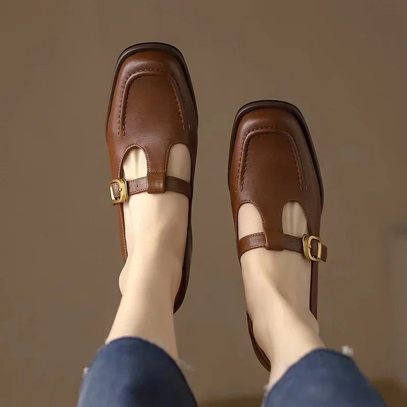 Delia | Women's Square-Toe T-Bar Mary Jane Shoes