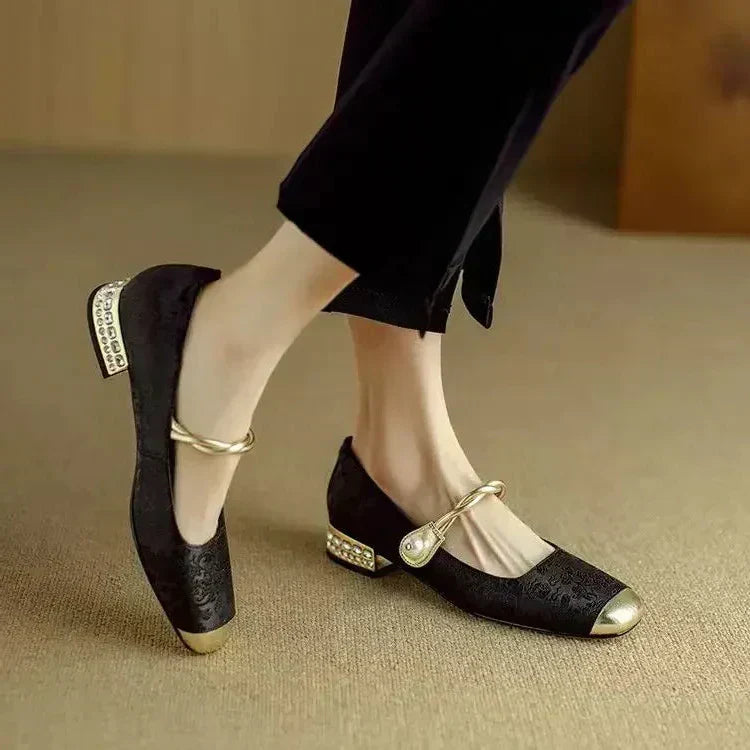 Mestelle | Elegant Women's Mary Jane Shoes with Shimmering Details