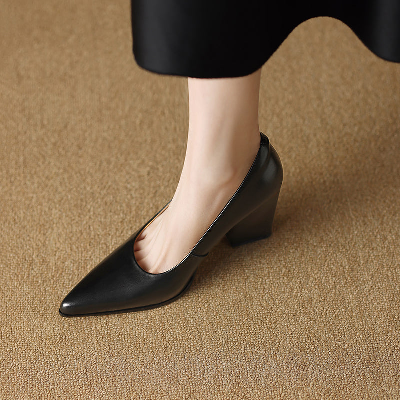 Verona | Elegant Women's Block-Heel Court Shoes
