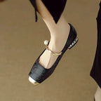 Mestelle | Elegant Women's Mary Jane Shoes with Shimmering Details