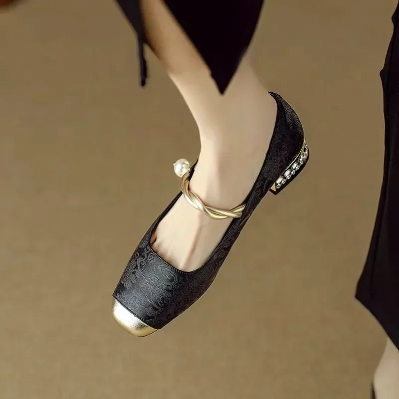 Mestelle | Elegant Women's Mary Jane Shoes with Shimmering Details