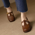 Delia | Women's Square-Toe T-Bar Mary Jane Shoes