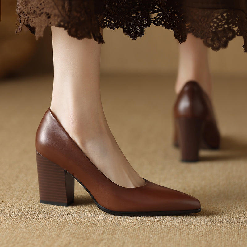 Verona | Elegant Women's Block-Heel Court Shoes