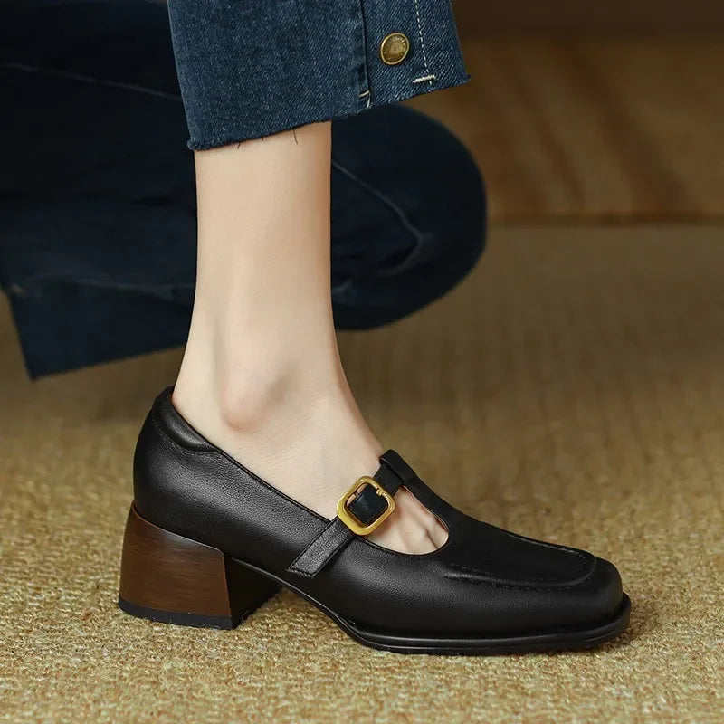 Delia | Women's Square-Toe T-Bar Mary Jane Shoes