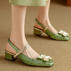 Genine | Women's Block-Heel Slingback Court Shoes
