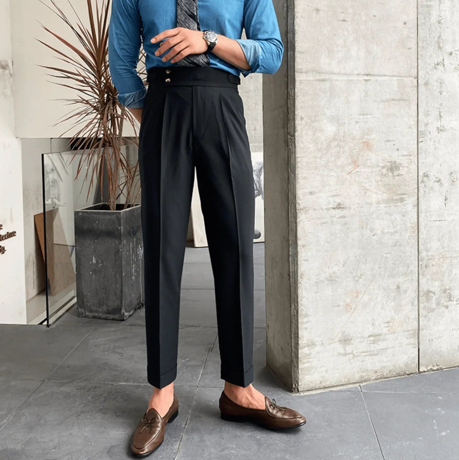 Edward | Elegant High-Waisted Trousers
