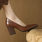 Verona | Elegant Women's Block-Heel Court Shoes