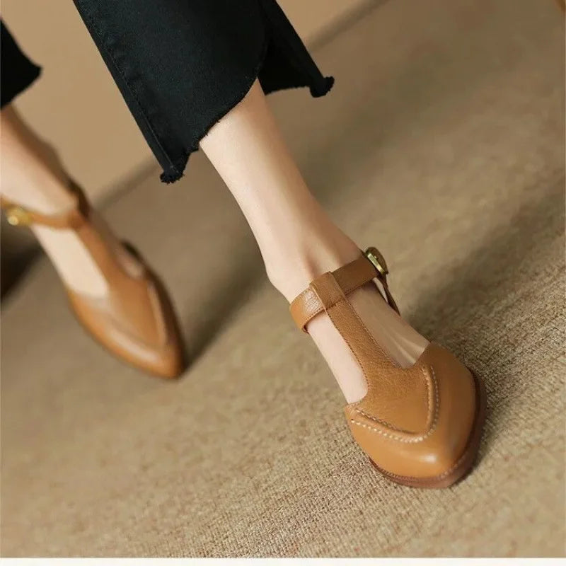 Aurenza | Women's Low-Heel Buckle Shoes