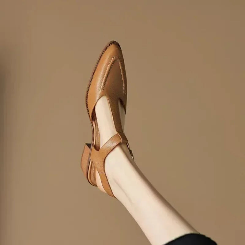 Aurenza | Women's Low-Heel Buckle Shoes