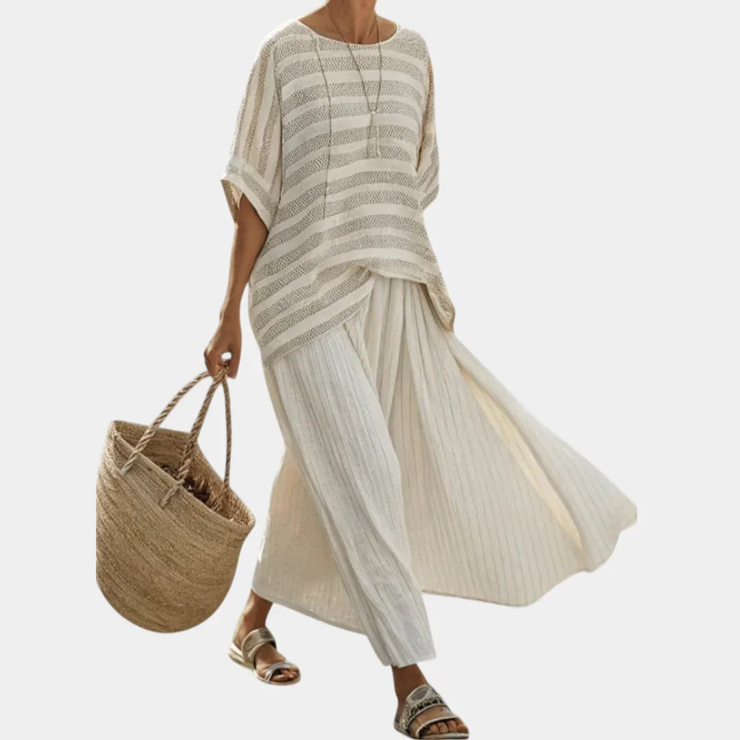 Rosalie | Striped top and flowing trousers