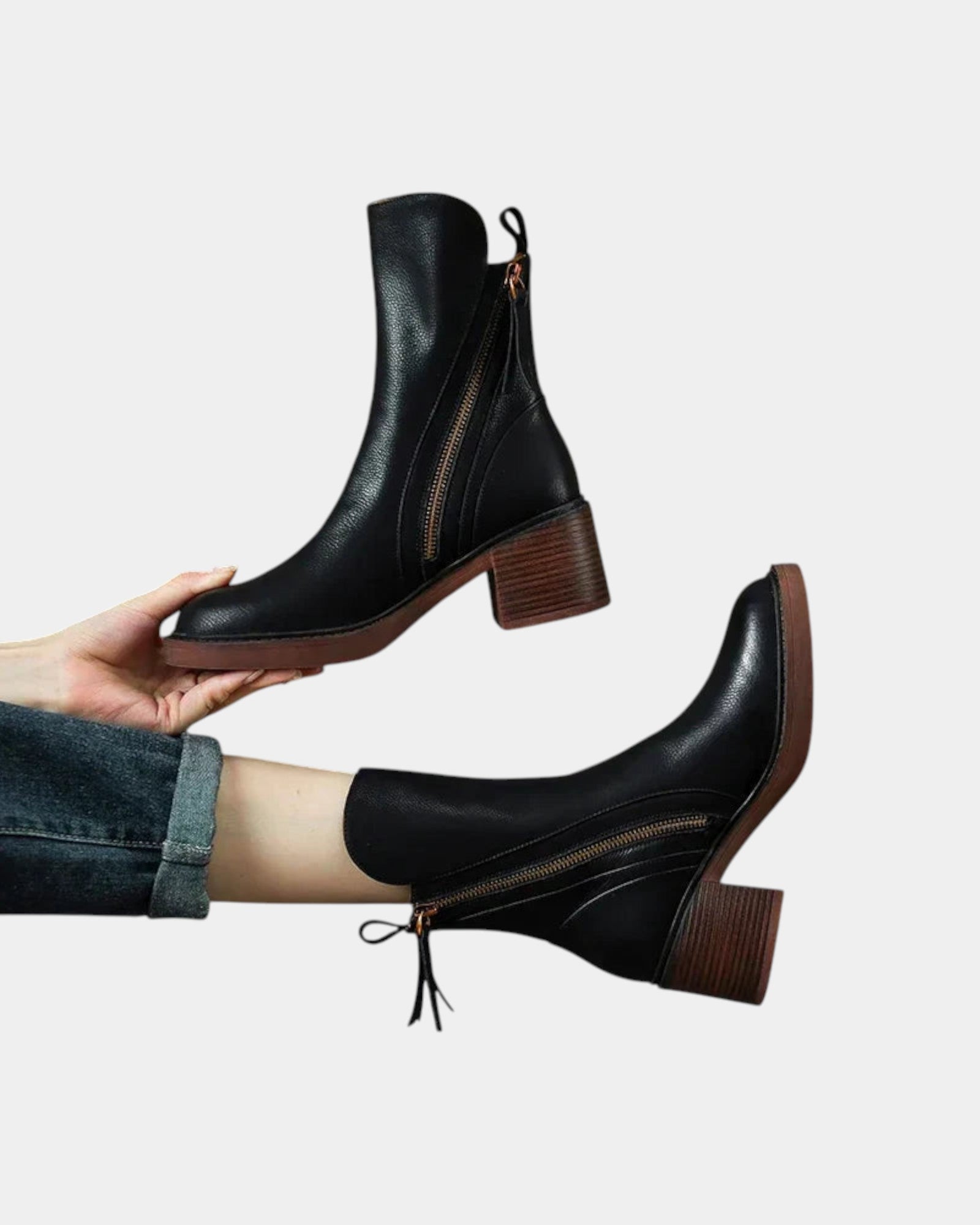 Brélyne | Bottines à zip pour femmes avec talon bloc